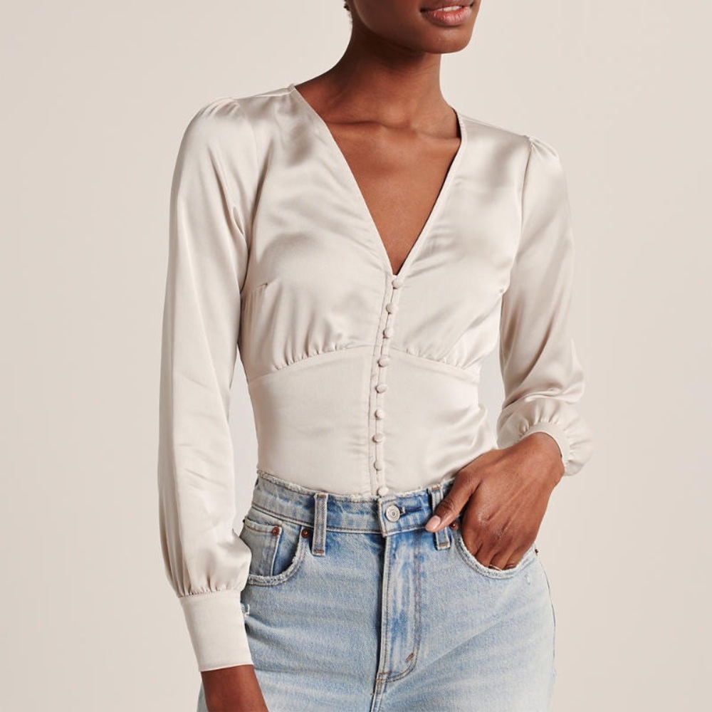 Satin Button Up Blouse